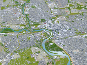 columbus city columbus oh usa 60km Modelo 3D