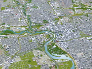 columbus city columbus oh usa 60km 3D Model