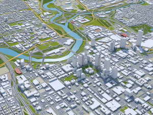 columbus city columbus oh usa 60km 3D Model