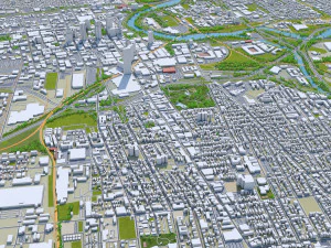 columbus city columbus oh usa 60km 3D Model