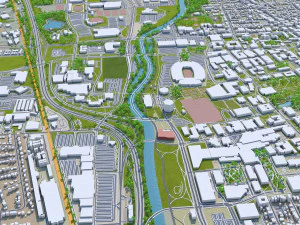 columbus city columbus oh usa 60km 3D Model