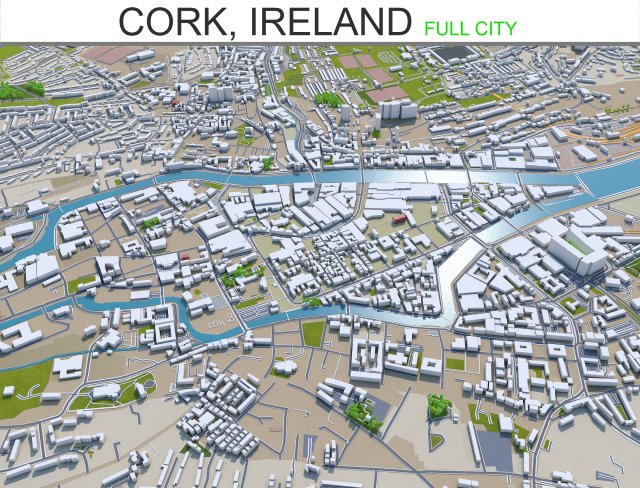 cork city ireland 30 km Modelo 3D .c4d .max .obj .3ds .fbx .stl .blend 