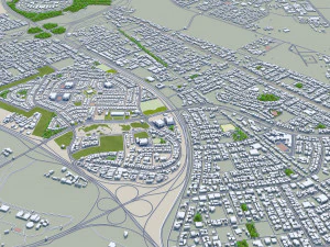 Dammam city saudi arabia 70km 3D Model