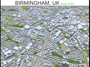 birmingham city uk 50 km 3D Model