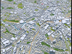 birmingham city uk 50 km 3D Model