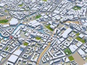birmingham city uk 50 km 3D Model