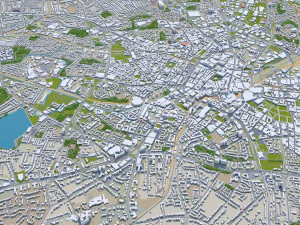 birmingham city uk 50 km 3D Model