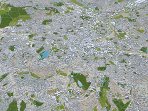 birmingham city uk 50 km 3D Model