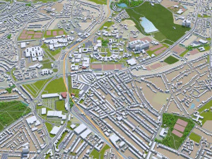 birmingham city uk 50 km 3D Model