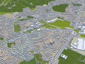 birmingham city uk 50 km Model 3D