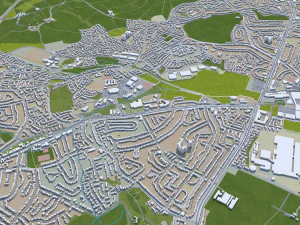 birmingham city uk 50 km 3D Model