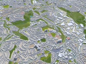 birmingham city uk 50 km Model 3D