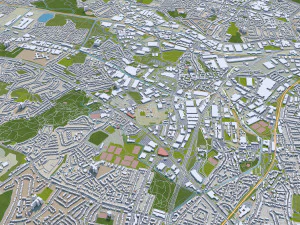 birmingham city uk 50 km 3D Model