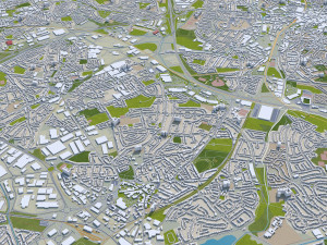 birmingham city uk 50 km Model 3D