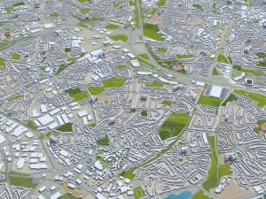 birmingham city uk 50 km 3D Model