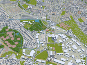 birmingham city uk 50 km Model 3D