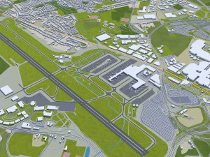 birmingham city uk 50 km 3D Model