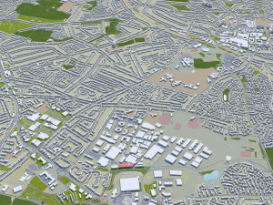 birmingham city uk 50 km Model 3D