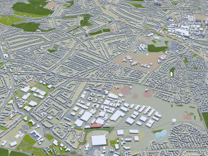 birmingham city uk 50 km 3D Model