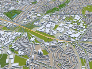 birmingham city uk 50 km 3D Model