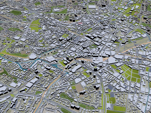 birmingham city uk 50 km Model 3D