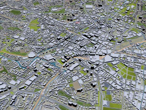 birmingham city uk 50 km 3D Model
