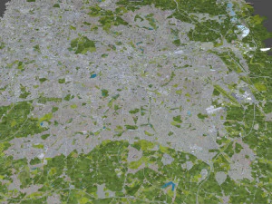 birmingham city uk 50 km 3D Model