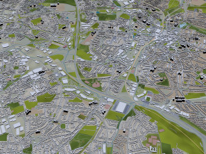 birmingham city uk 50 km Model 3D
