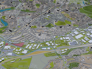 birmingham city uk 50 km Model 3D