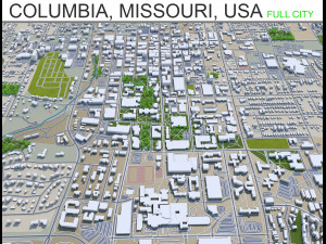 columbia missouri city usa 40km 3D Model