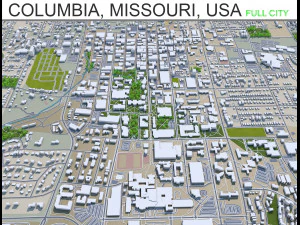 columbia missouri city usa 40km 3D Model