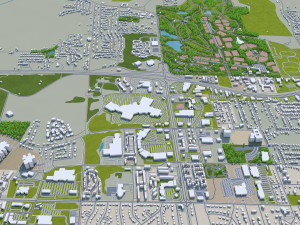 columbia missouri city usa 40km 3D 모델