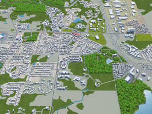 columbia missouri city usa 40km 3D 모델