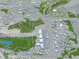 columbia missouri city usa 40km 3D 모델
