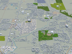 columbia missouri city usa 40km 3D 모델