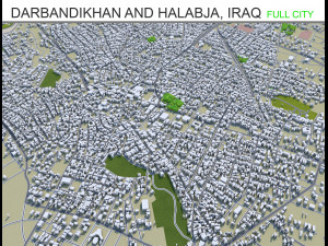 darbandikhan and halabja city iraq 55km 3D Model
