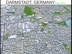 darmstadt city germany 30km 3D Model