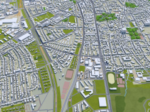 darmstadt city germany 30km 3D Модель