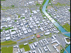des moines city iowa 40km 3D Model