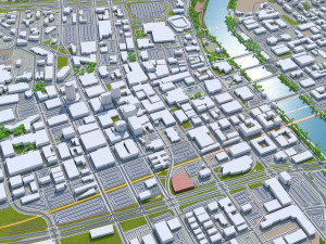 des moines city iowa 40km 3D Model