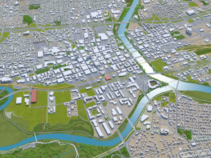 des moines city iowa 40km 3D Model