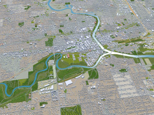 des moines city iowa 40km 3D Model