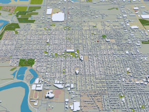 des moines city iowa 40km 3D Model