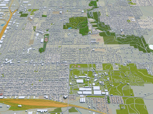 des moines city iowa 40km 3D Model