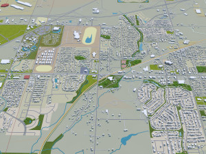 des moines city iowa 40km 3D Model