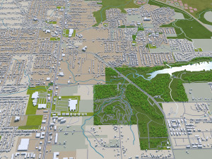 des moines city iowa 40km 3D Model