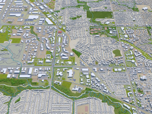 des moines city iowa 40km 3D Model