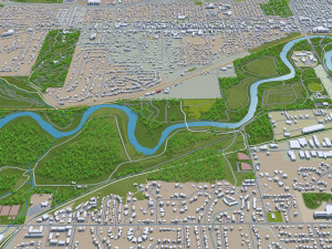 des moines city iowa 40km 3D Model