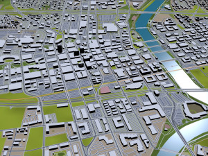 des moines city iowa 40km 3D Model