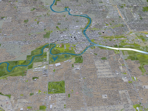 des moines city iowa 40km 3D Model